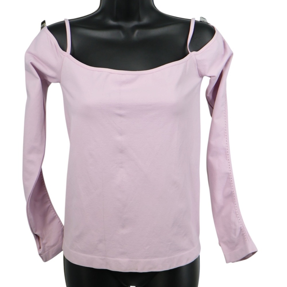 Free People Movement Lilac Pink Off Shoulder Thumbhole Top M/L Balletcore